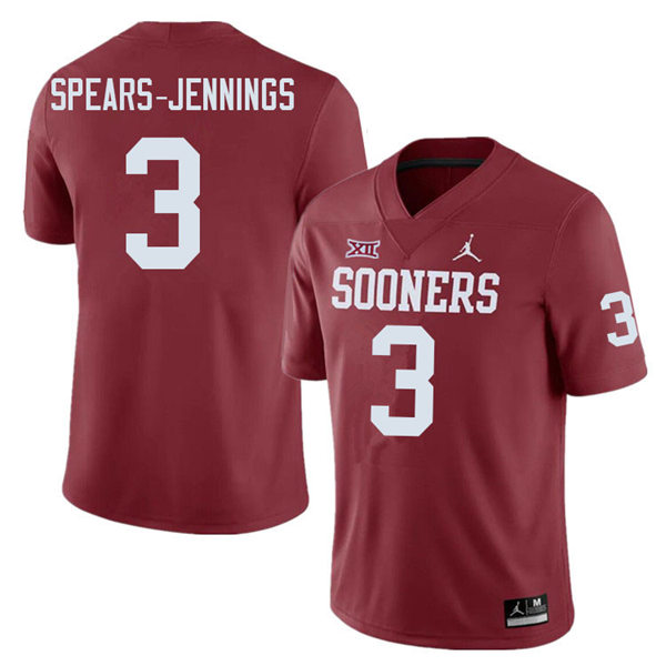 Mens Youth Oklahoma Sooners #3 Robert Spears-Jennings 2022 Crimson College Football Game Jersey