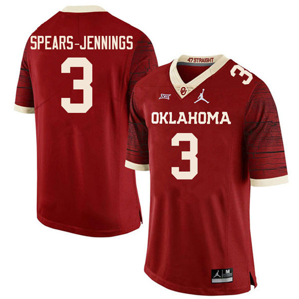 Mens Oklahoma Sooners #3 Robert Spears-Jennings Crimson Limited Football Jersey