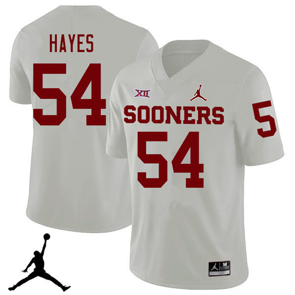 Mens Youth Oklahoma Sooners #54 Marquis Hayes 2022 White College Football Game Jersey