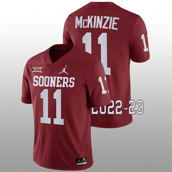 Mens Youth Oklahoma Sooners #11 Kobie McKinzie 2022 Crimson College Football Game Jersey