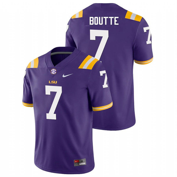 Mens Youth LSU Tigers #7 Kayshon Boutte College Football Game Jersey Purple