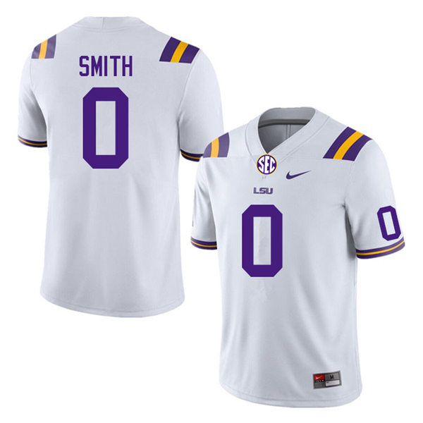 Mens Youth LSU Tigers #0 Maason Smith  College Football Game Jersey White