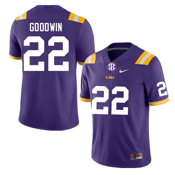 Mens Youth LSU Tigers #22 Armoni Goodwin College Football Game Jersey Purple
