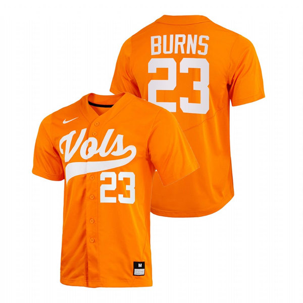 Mens Youth Tennessee Volunteers #23 Chase Burns 2022 Diamond Nike Orange With Name College Baseball Limited Jersey