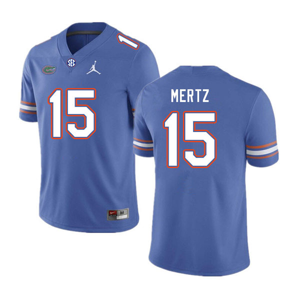 Mens Florida Gators #15 Graham Mertz Royal College Football Game Jersey