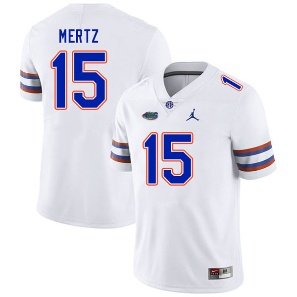 Mens Florida Gators #15 Graham Mertz White College Football Game Jersey