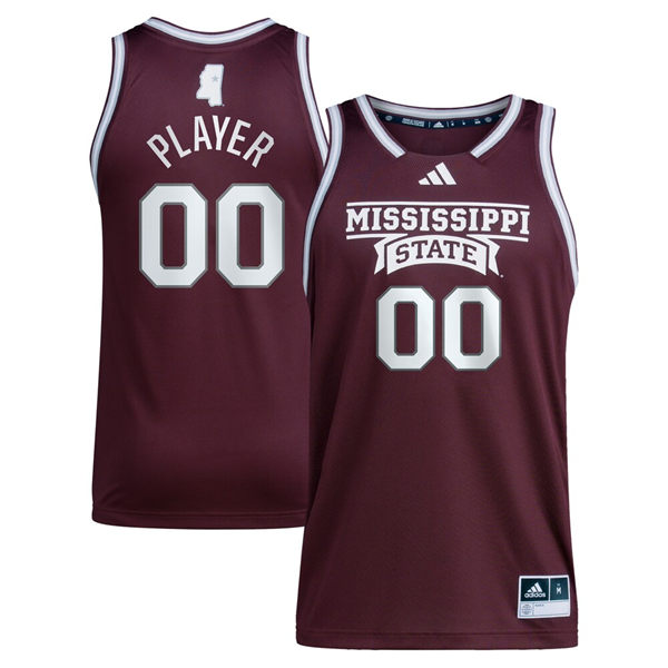 Mens Youth Mississippi State Bulldogs Custom Adidas 2023 Maroon Basketball Game Jersey
