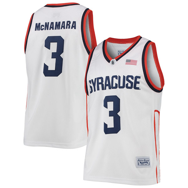 Mnes Youth Syracuse Orange #3 Gerry McNamara Original Retro Brand Alumni Commemorative Classic Basketball Jersey - White