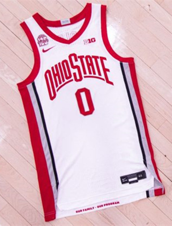 Mens Youth Ohio State Buckeyes Custom 2023 White Home 125TH anniversary Basketball Jersey