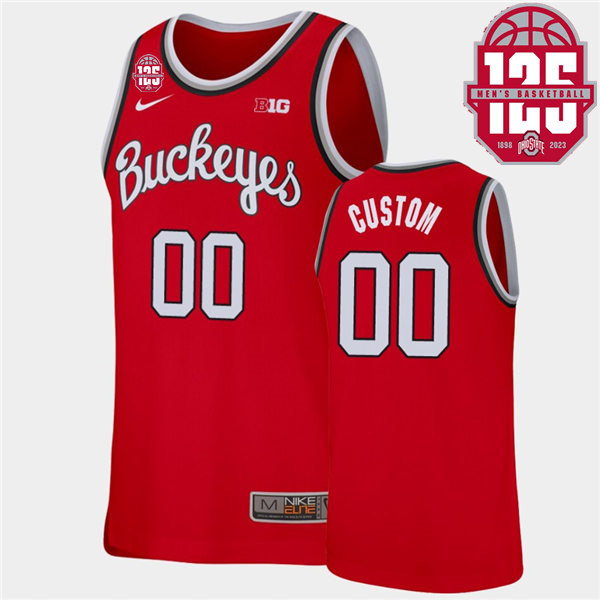 Mens Youth Custom Ohio State Buckeyes Nike 2021 Scarlet Buckeyes College Basketball Jersey