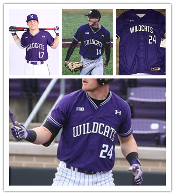 Mens Youth Northwestern Wildcats Custom 2021 Purple Wildcats Baseball Game Jersey