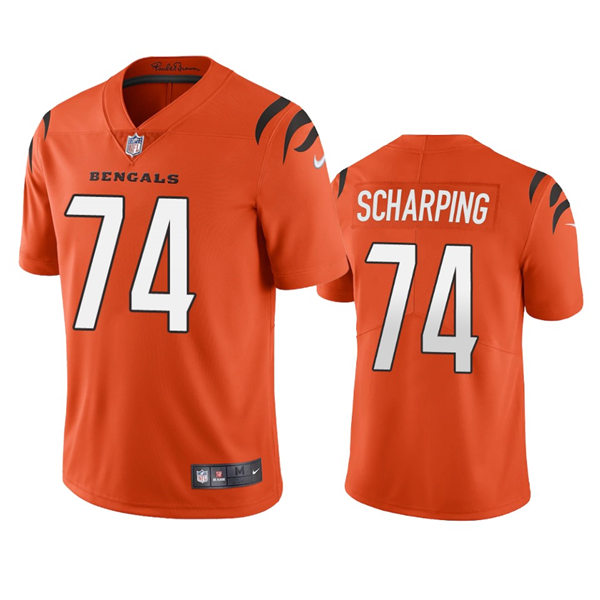 Men's Cincinnati Bengals #74 Max Scharping Nike Orange Alternate Vapor Limited Player Jersey