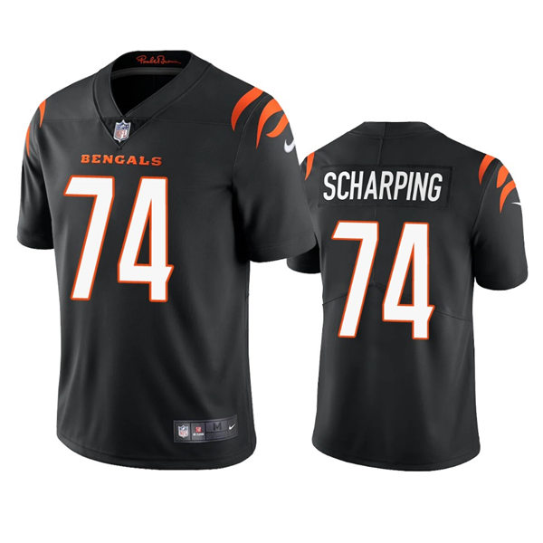 Men's Cincinnati Bengals #74 Max Scharping Black Team Color Vapor Limited Player Jersey
