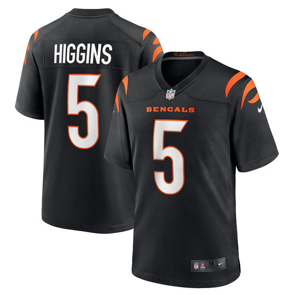 Men's Cincinnati Bengals #5 Tee Higgins Black Team Color Vapor Limited Player Jersey