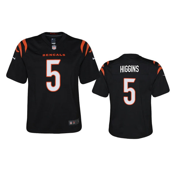 Youth Cincinnati Bengals #5 Tee Higgins Black Team Color Limited Jersey