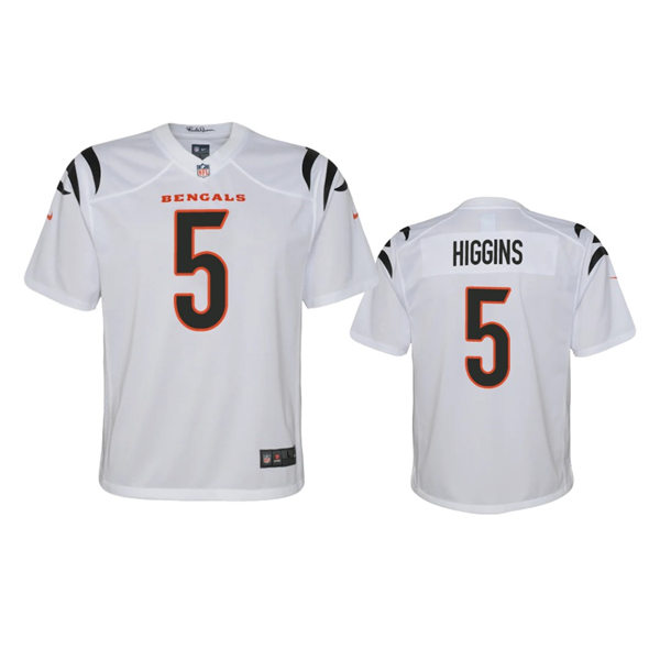 Youth Cincinnati Bengals #5 Tee Higgins Nike White Limited Jersey