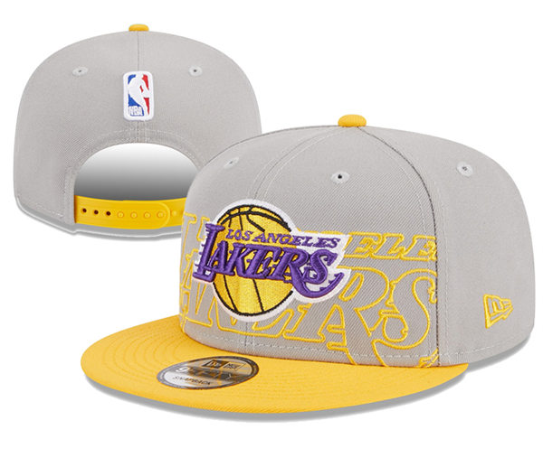 NBA Los Angeles Lakers Embroidered Gray Gold Snapback Cap YD2310121 (4)
