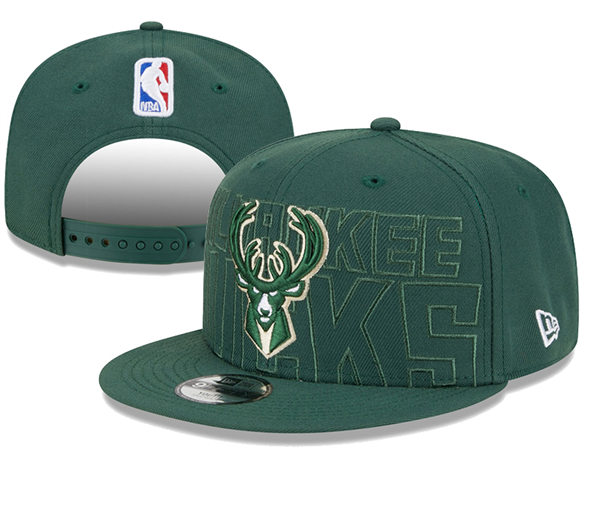 NBA Milwaukee Bucks Embroidered Green Snapback Cap YD2310121 (3)
