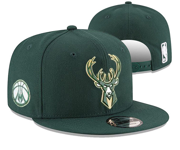 NBA Milwaukee Bucks Embroidered Green Snapback Cap YD2310121 (1)
