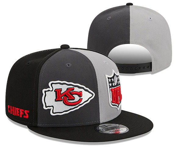 NFL Kansas City Chiefs Embroidered Gray Split Snapback Cap YD2310121  (3)