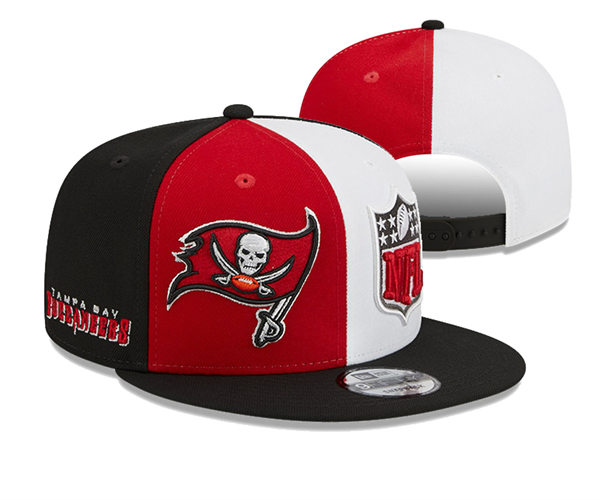 NFL Tampa Bay Buccaneers Embroidered Red Black Split Snapback Cap YD2310121  (2)