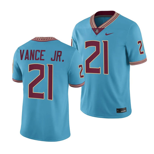 Mens Youth Florida State Seminoles #21 Greedy Vance Jr. Nike 2023 F.U.S.E. Elite Blue College Football Game Jersey