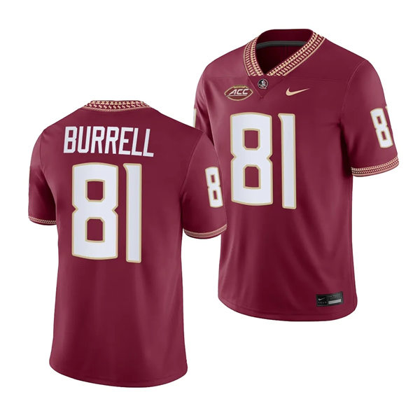 Mens Youth Florida State Seminoles #81 Joshua Burrell Nike 2023 F.U.S.E. Elite Garnet College Football Game Jersey