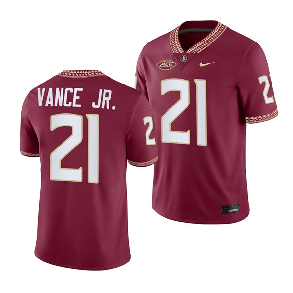Mens Youth Florida State Seminoles #21 Greedy Vance Jr. Nike 2023 F.U.S.E. Elite Garnet College Football Game Jersey
