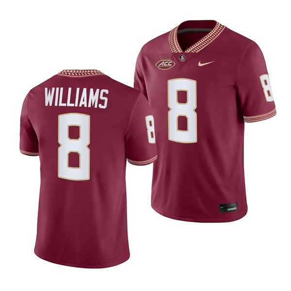 Mens Youth Florida State Seminoles #8 Hykeem Williams Nike 2023 F.U.S.E. Elite Garnet College Football Game Jersey