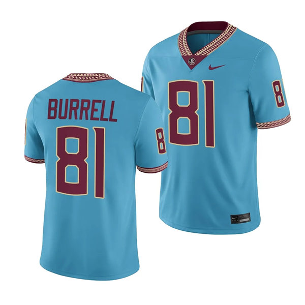 Mens Youth Florida State Seminoles #81 Joshua Burrell Nike 2023 F.U.S.E. Elite Blue College Football Game Jersey