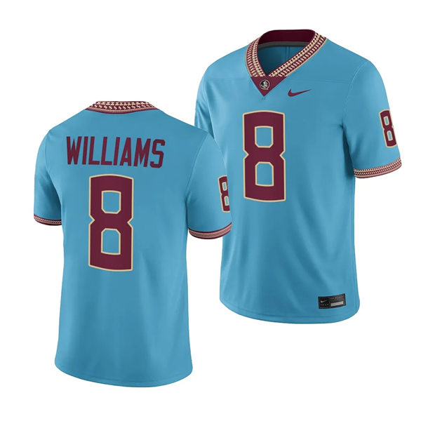 Mens Youth Florida State Seminoles #8 Hykeem Williams Nike 2023 F.U.S.E. Elite Blue College Football Game Jersey