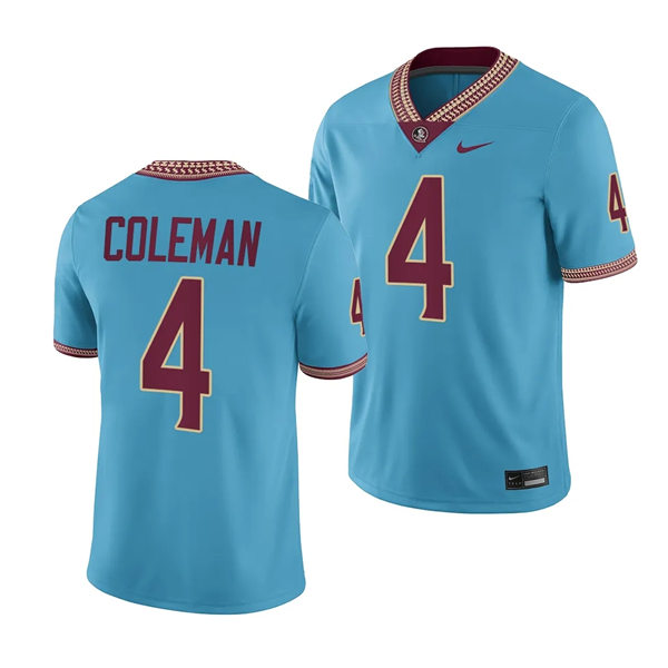 Mens Youth Florida State Seminoles #4 Keon Coleman Nike 2023 F.U.S.E. Elite Blue College Football Game Jersey