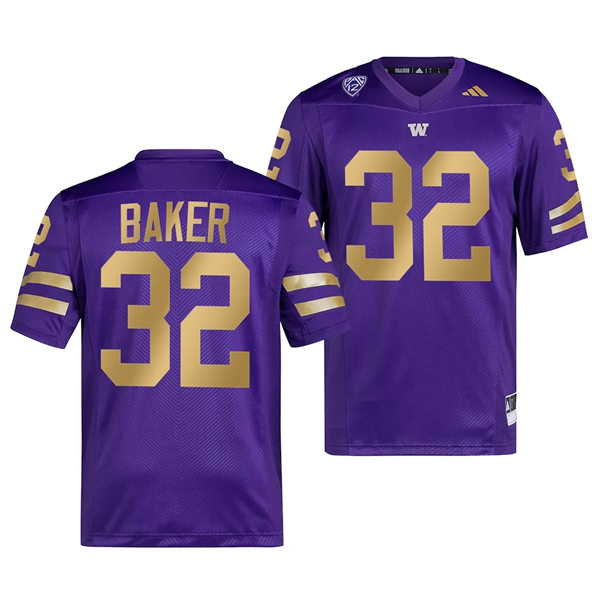 Mens Youth Washington Huskies #32 Budda Baker Purple College Football Premier Jersey