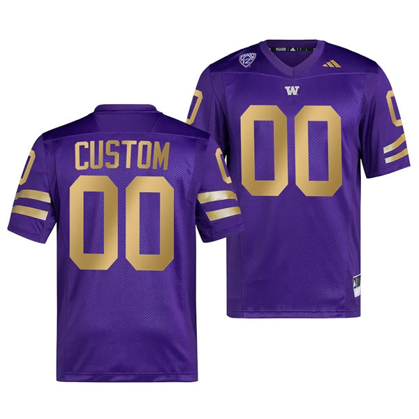 Mens Youth Washington Huskies Custom Premier Jersey #00 Purple 2023 College Football Uniform.webp