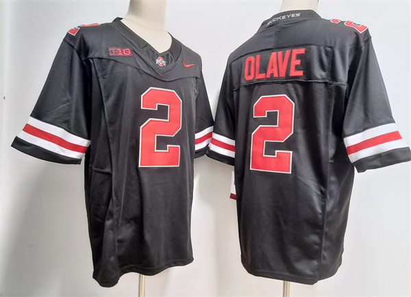 Mens Ohio State Buckeyes #2 Chris Olave Nike 2023 F.U.S.E. Limited Blackout College Football Game Jersey 