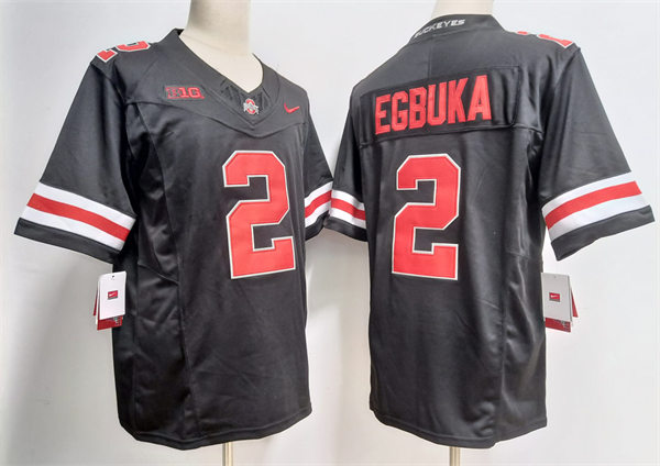 Mens Ohio State Buckeyes #2 Emeka Egbuka Nike 2023 F.U.S.E. Limited Blackout College Football Game Jersey