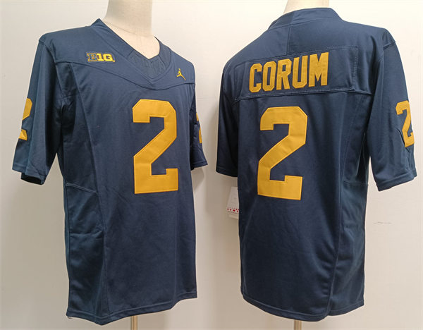 Men's Michigan Wolverines #2 Blake Corum Nike 2023 F.U.S.E. Limited Navy College Football Game Jersey