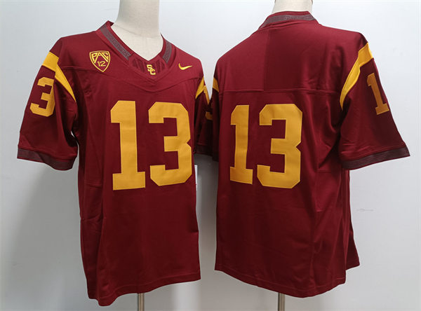 Men's USC Trojans #13 Caleb Williams Nike 2023 F.U.S.E. Limited Cardinal College Football Game Jersey