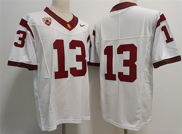 Men's USC Trojans #13 Caleb Williams Nike 2023 F.U.S.E. Limited White College Football Game Jersey