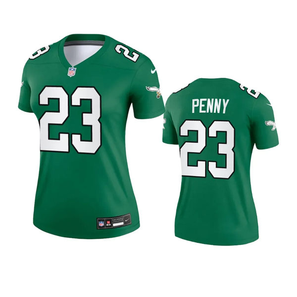 Womens Philadelphia Eagles #23 Rashaad Penny 2023 Nike Kelly Green Retro Jersey