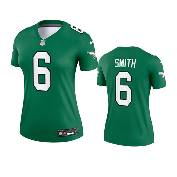 Womens Philadelphia Eagles #6 DeVonta Smith Kelly Green Alternate Legend Jersey