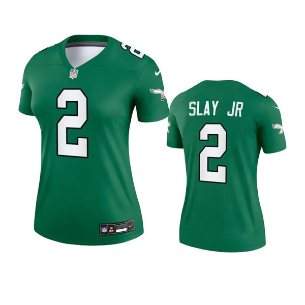 Womens Philadelphia Eagles #2 Darius Slay Jr 2023 Nike Kelly Green Retro Jersey