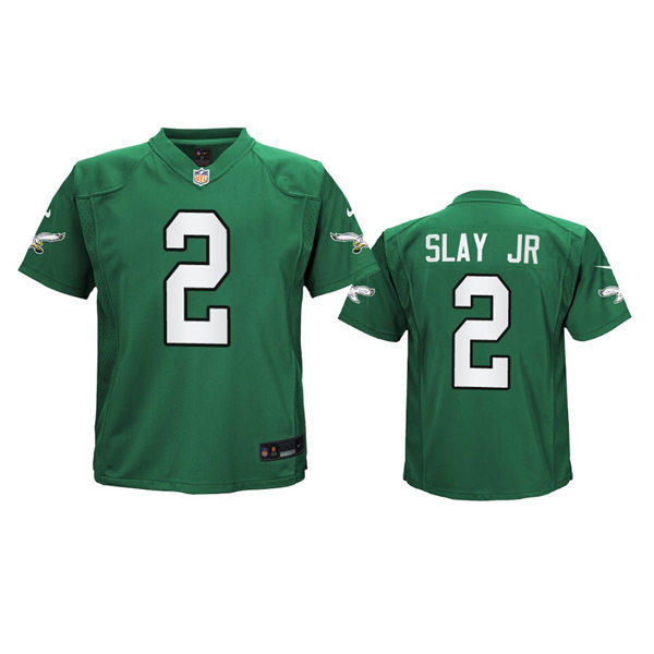 Youth Philadelphia Eagles #2 Darius Slay Jr 2023 Nike Kelly Green Retro Jersey