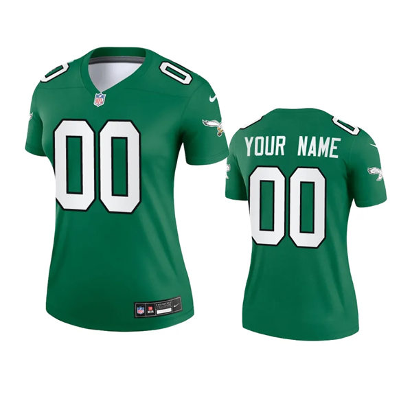 Womens Philadelphia Eagles Custom 2023 Nike Kelly Green Retro Jersey