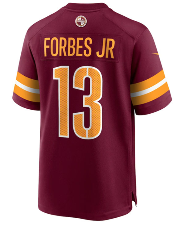 Mens Washington Commanders #13 Emmanuel Forbes Jr Burgundy Team Color Vapor Limited Jersey