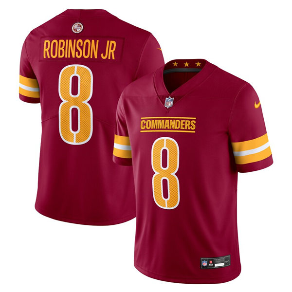 Mens Washington Commanders #8 Brian Robinson Jr Burgundy Team Color Vapor Limited Jersey