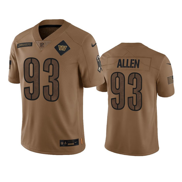 Mens Washington Commanders #93 Jonathan Allen Brown 2023 Salute To Service Limited Jersey