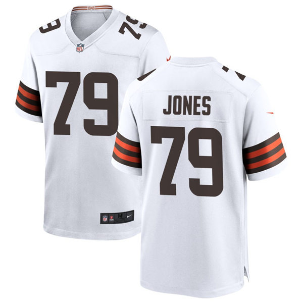 Mens Cleveland Browns #79 Dawand Jones Nike White Away Vapor Limited Jersey