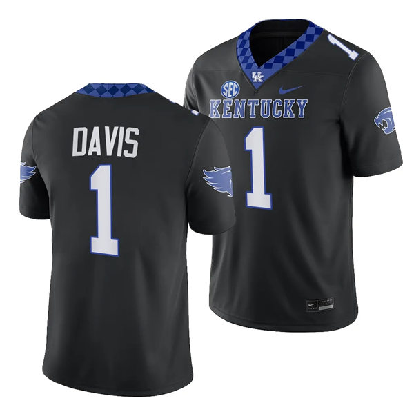 Mens Youth Kentucky Wildcats #1 Ray Davis 2023 Black Alternate Football Uniform Jersey