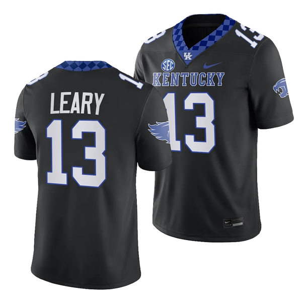 Mens Youth Kentucky Wildcats #13 Devin Leary 2023 Black Alternate Football Uniform Jersey